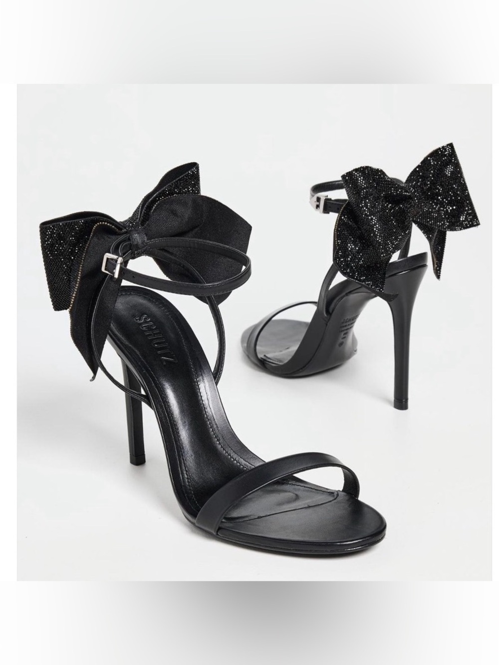 NIB Schutz Lyla crystal bow black heels sz 9.5 $178 brand new in box $110 off!!
